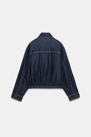 Z1975 BOMBERJACKE AUS DENIM MIT HOHEM KRAGEN - Blau von Zara