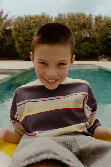 STRIPED T-SHIRT - Brown by Zara