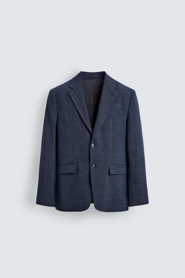 XHAKETË KOSTUMI ME STRUKTURË - Bojëqielli/blu indiane nga Zara