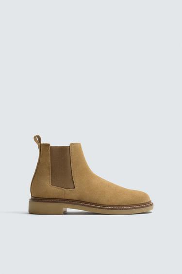 LEATHER CHELSEA BOOTS - Sand Brown by Zara