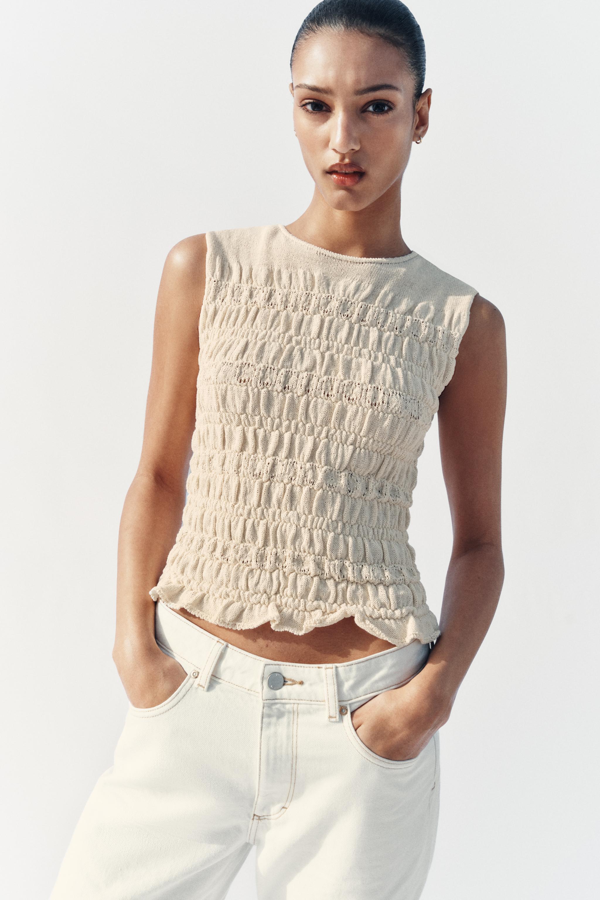 TOP EN MAILLE NID D'ABEILLE