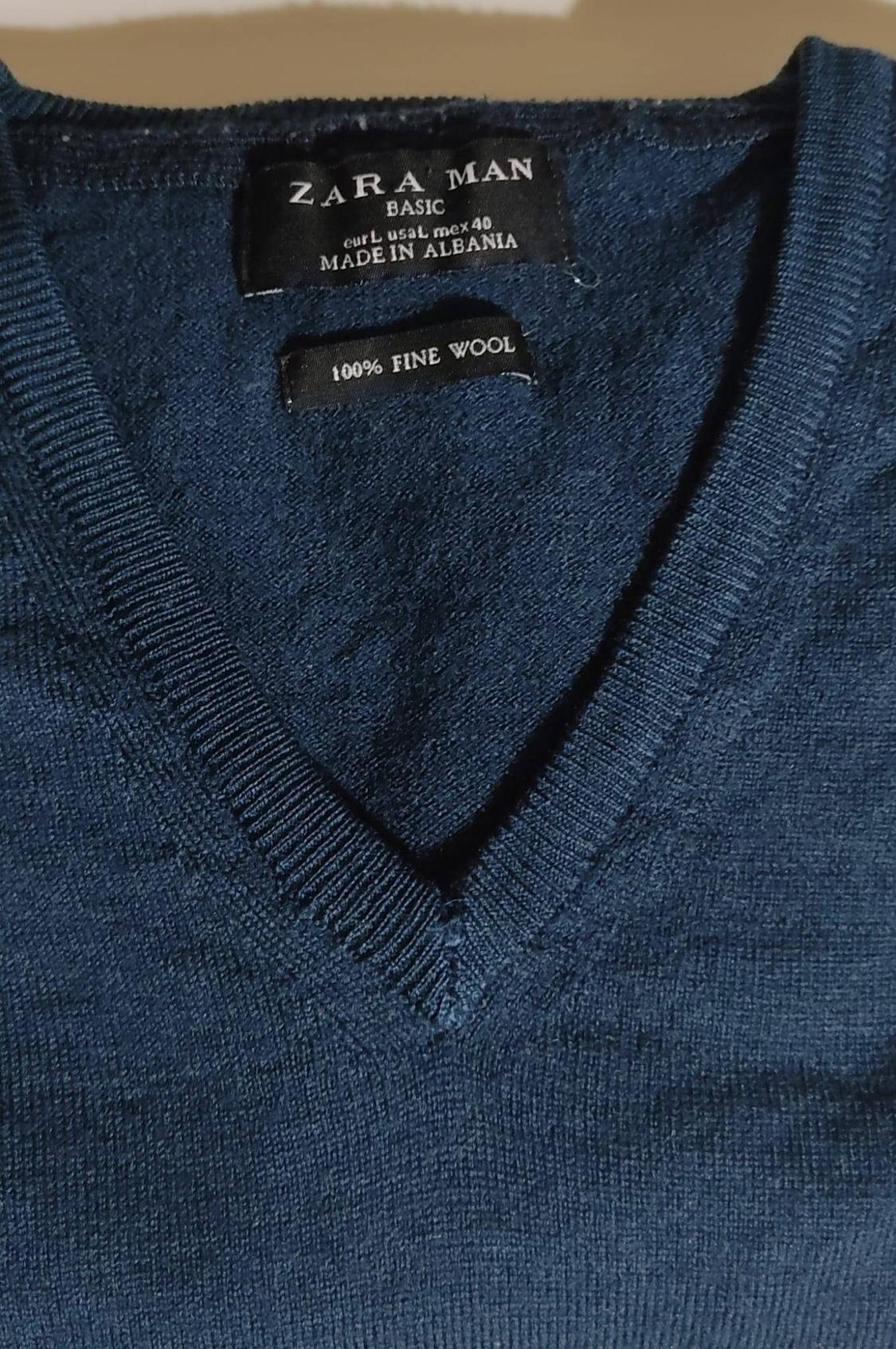 CAMISOLA EM V AZUL TURQUESA FINE WOOL - Image 3