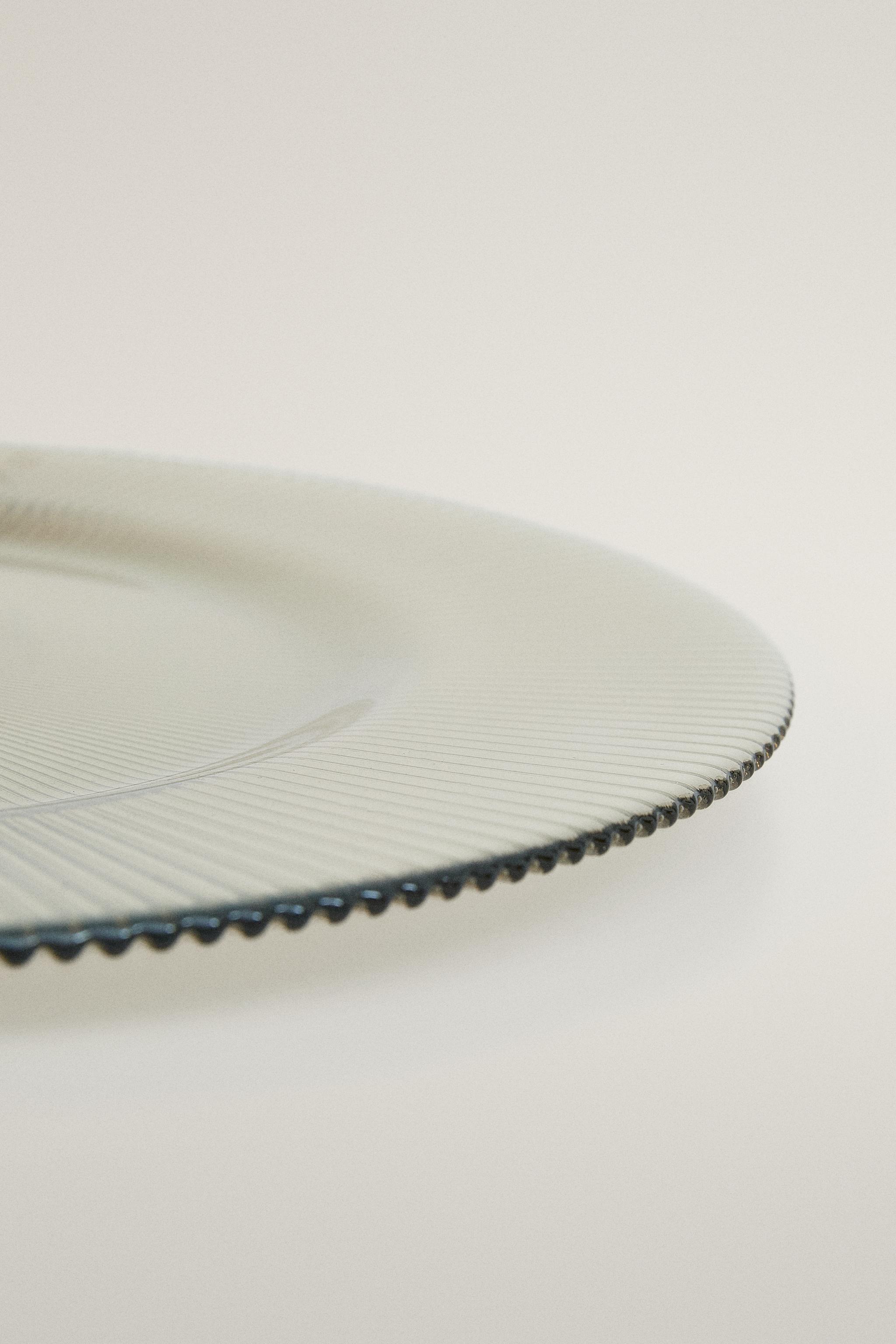 CHRISTMAS STRIPED GLASS SERVICE PLATE