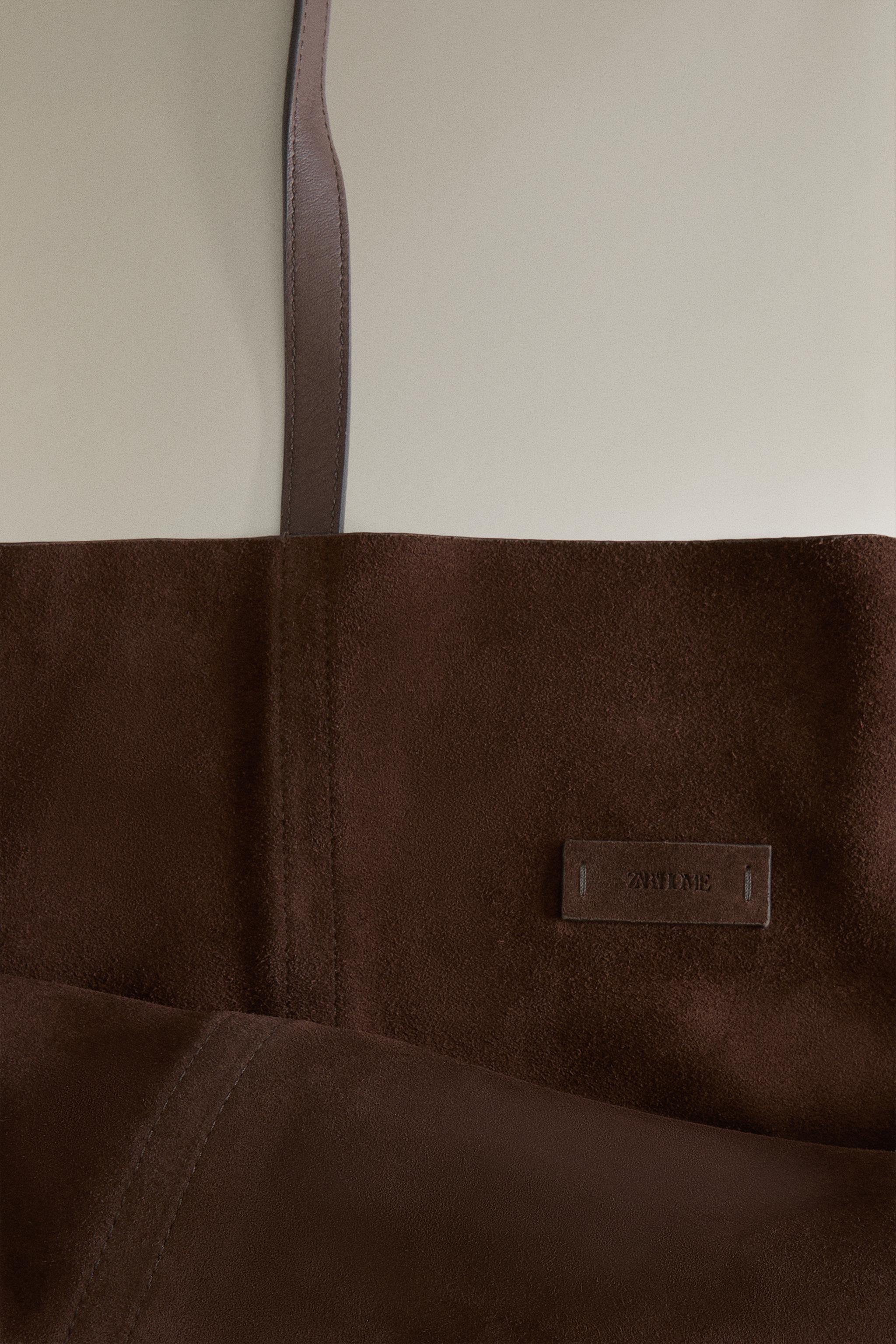 SUEDE LEATHER TOTE BAG