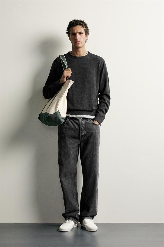 REGULAR FIT 100% WOOL JUMPER - Anthracite grey by Zara - Image 0