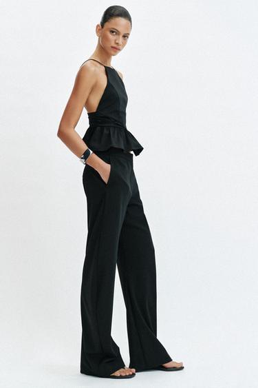 TOP HALTER PÉPLUM - Noir de Zara - Image 3