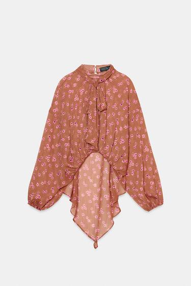 PRINTED SHIRT WITH BOW - Multicoloured by Zara - Image 6