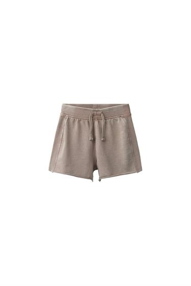 ユーズド加工ジョギングバミューダパンツカッパーレッドZaraのユーズド加工ジョギングバミューダパンツ - カッパーレッド