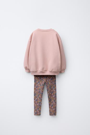 ENSEMBLE SWEAT ET LEGGING FLEURS HELLO KITTY © SANRIO - Rose craie de Zara - Image 1