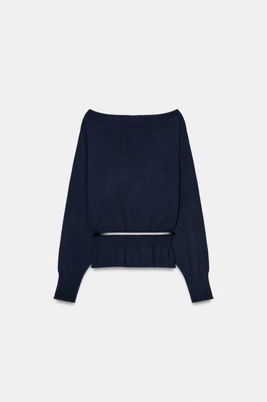 JUMPER KNIT BELT - Navy blue by Zara - Image 5