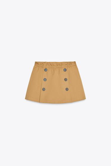 FALDA PANTALÓN BOTONES - Camel medio de Zara