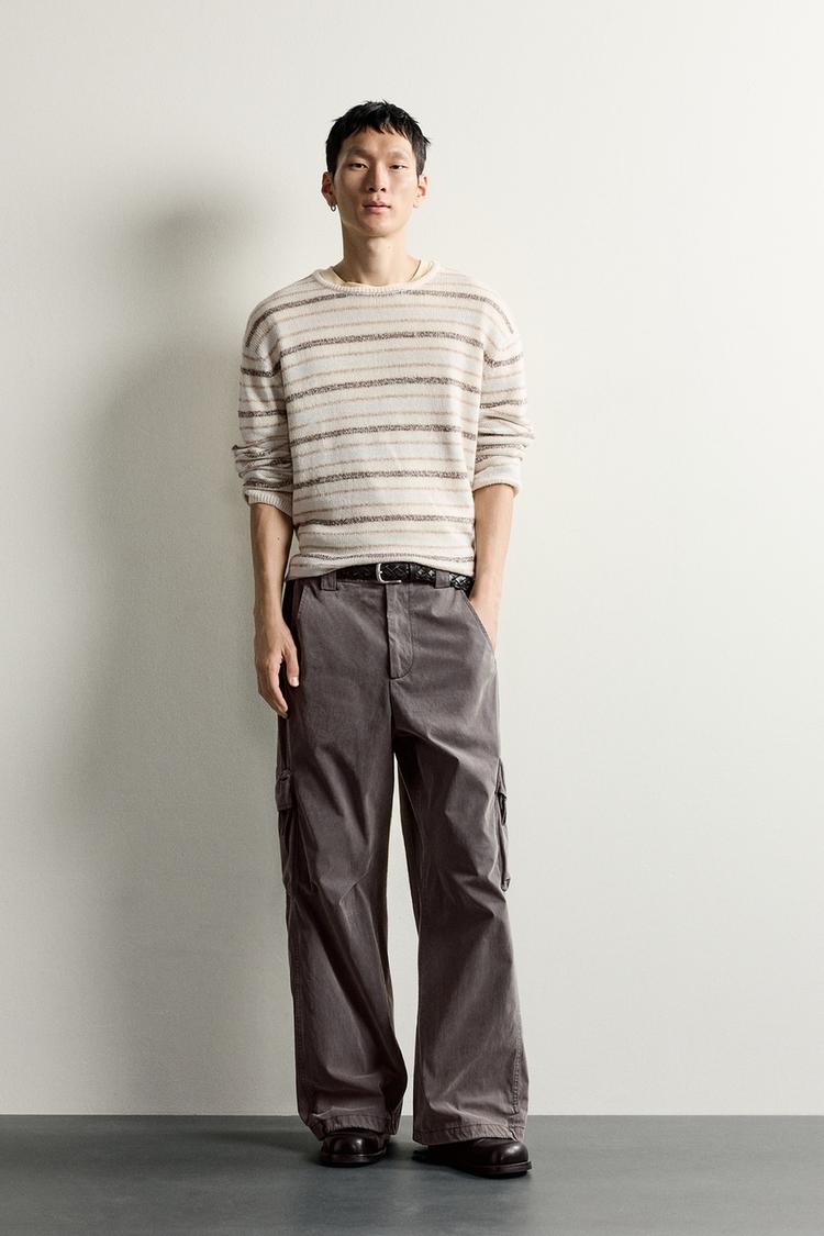 WASHED RELAXED FIT CARGO TROUSERS