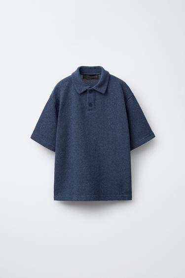 EFFEN TRICOT POLO - Blauw van Zara