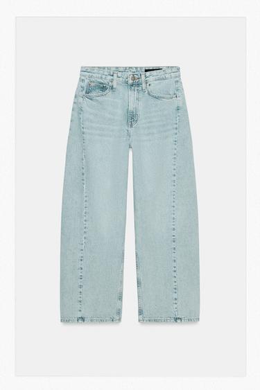 JEANS ZW COLLECTION ANKLE RELAXED CINTURA MÉDIA - Azul-claro da Zara