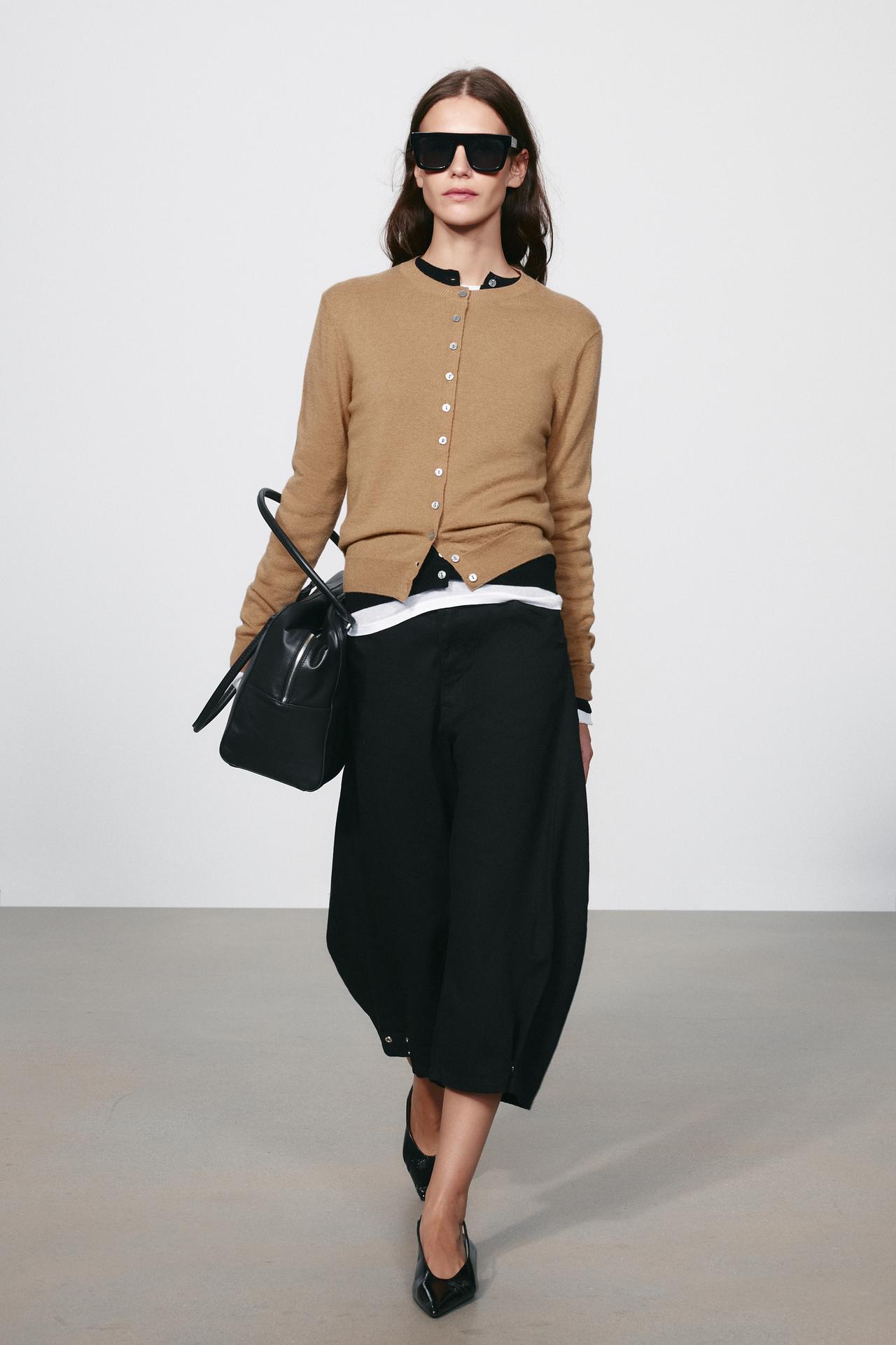 100% EXTRA-SOFT WOOL CARDIGAN — taupe brown
