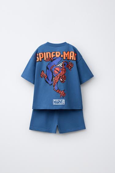 Zara SPIDER-MAN © MARVEL T-SHIRT AND BERMUDA SHORTS SET - Blue