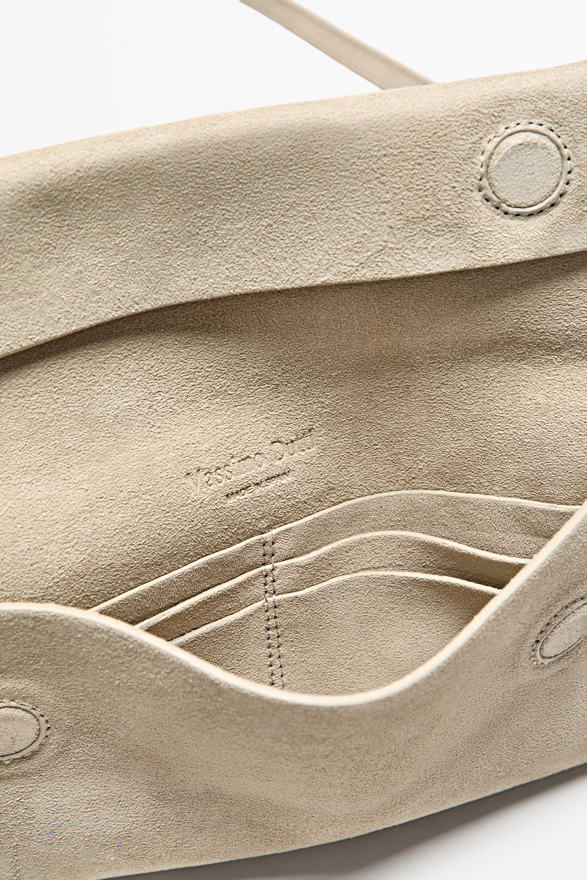 Suede leather shoulder bag