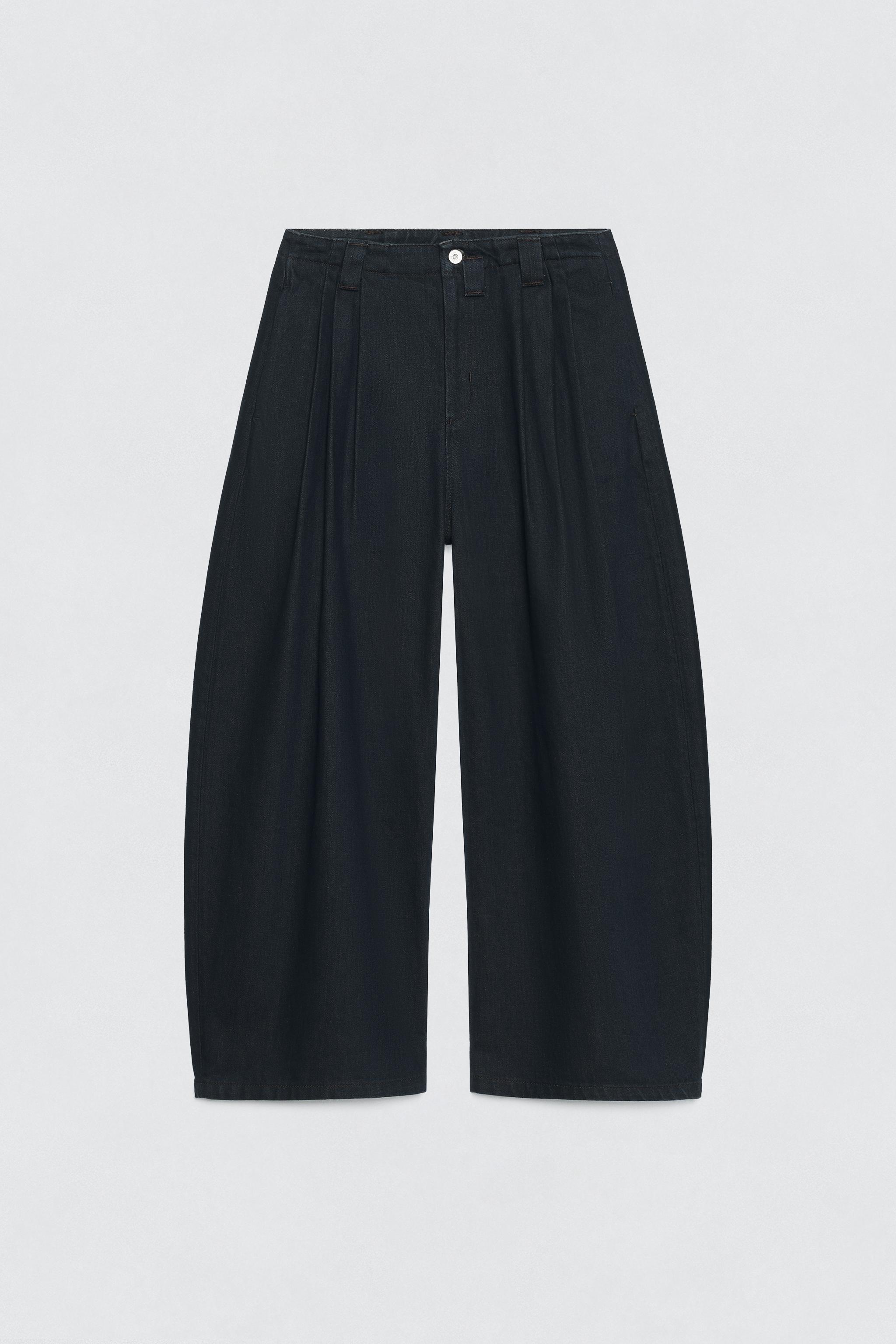 ダーツ入りワイドレッグデニムパンツ SOSHIOTSUKI X ZARA - ブルー