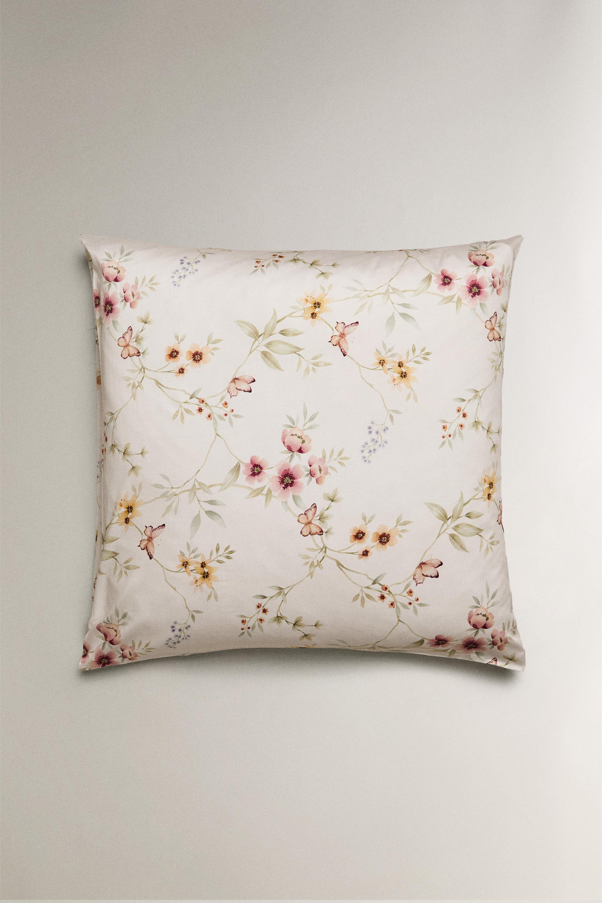 TAIE D’OREILLER SATIN IMPRIMÉ FLEUR