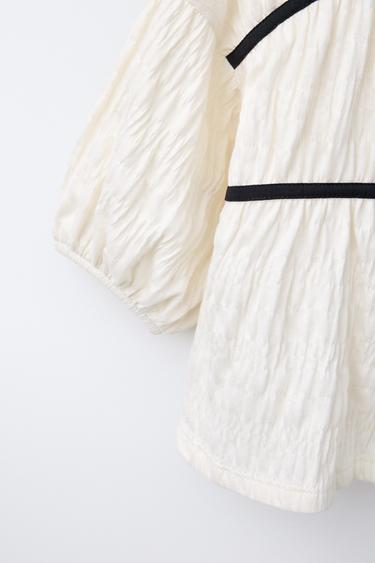 HAUT TEXTURÉ À NŒUDS - Écru de Zara - Image 3