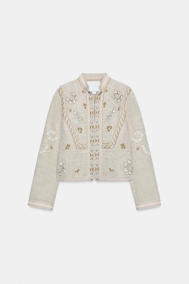 VESTE BRODÉE ZW COLLECTION - Beige de Zara - Image 4