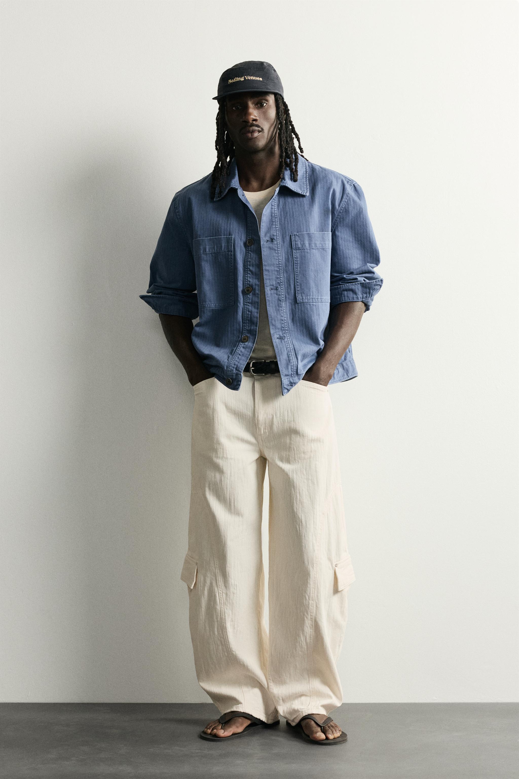 サハラ OFF-WHITE デニムセット バルーンフィット カーゴデニムパンツ - ホワイト | ZARA Japan / 日本