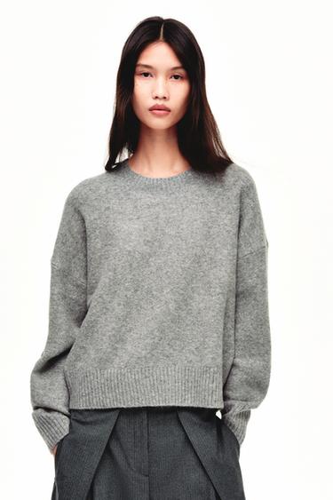 Zara 柔軟針織衫 - 斑紋灰色