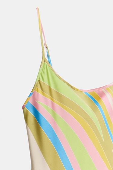 ROBE MI-LONGUE EN SATIN IMPRIMÉE - Multicolore de Zara - Image 4