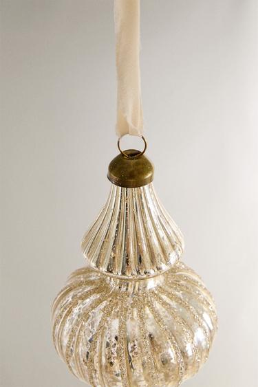 MIRRORED SPINNING TOP CHRISTMAS TREE DECORATION - Silver by Zara - Image 2