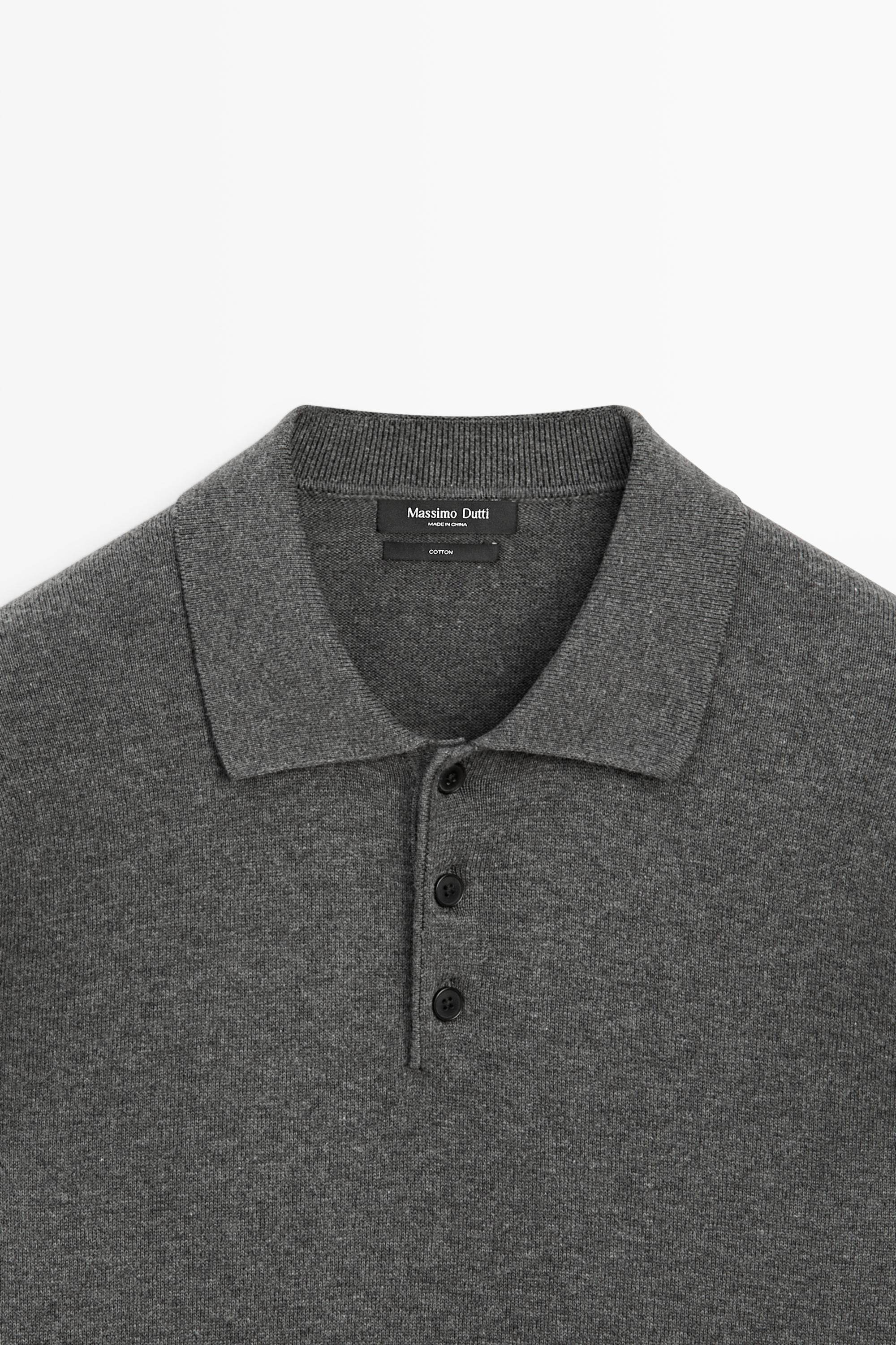 100% cotton knit polo sweater