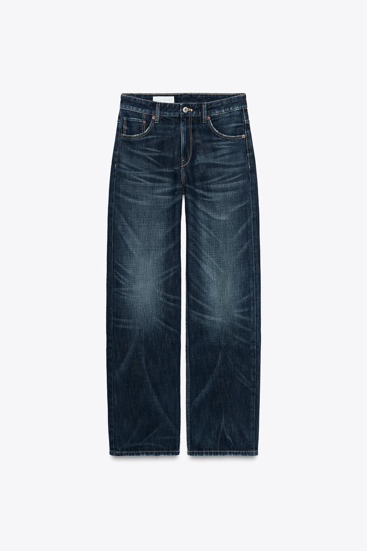 Mid Rise Jeans Zara Boyfriend TRF MID-WAIST BOYFRIEND JEANS Navy