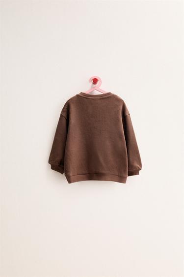 ZARA TIMELESS - WAFFLE-KNIT SWEATSHIRT - Brown by Zara - Image 1
