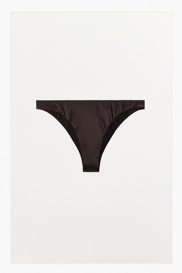 SATIN BRIEFS - Dark brown by Zara