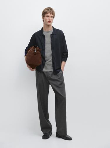 Zara Linen knit cardigan with buttons - Navy blue