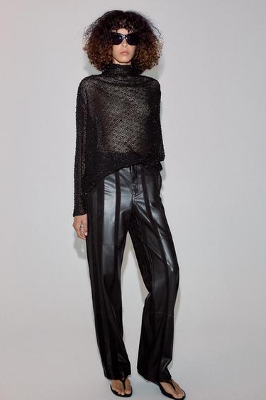 ZW COLLECTION BEADED SHIRT - Black by Zara