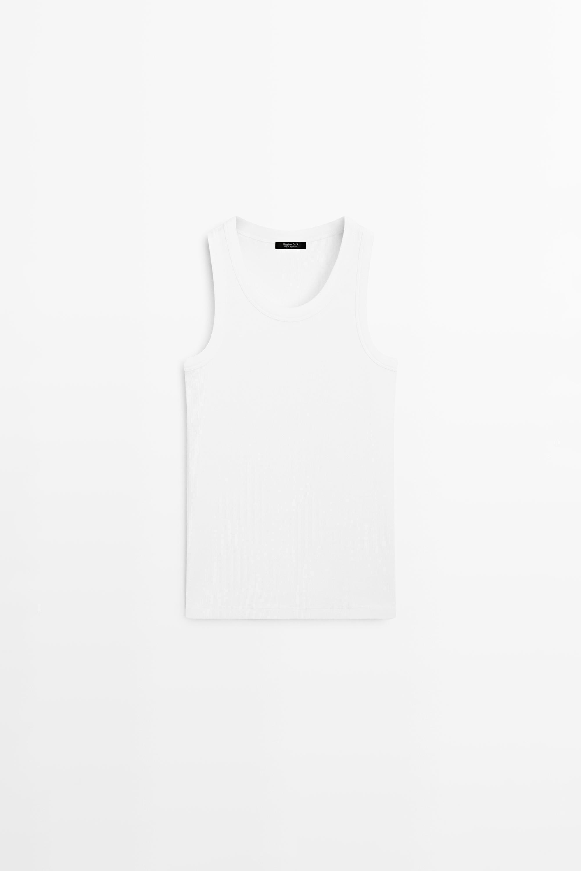 T-shirt encolure américaine en coton mélangé