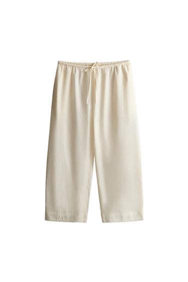 CALÇA COM PREGAS - Cru da Zara