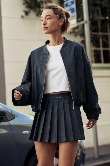 Z1975 DENIM PLEATED SKORT - Blue by Zara