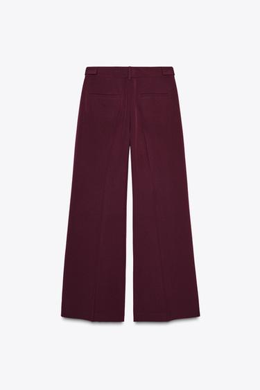 ZW COLLECTION DARTED TROUSERS - Burgundy by Zara - Image 5