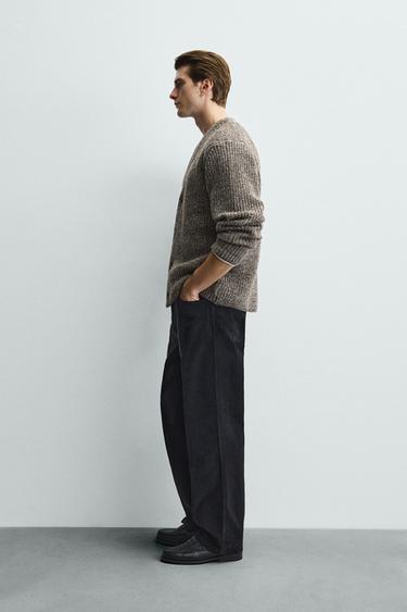 CARDIGAN STRUCTURE CANNELÉ - Marron clair chiné de Zara - Image 3