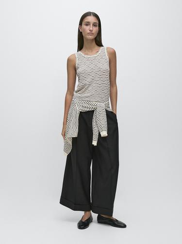 Top en maille 100 % coton - Écru de Zara - Image 0