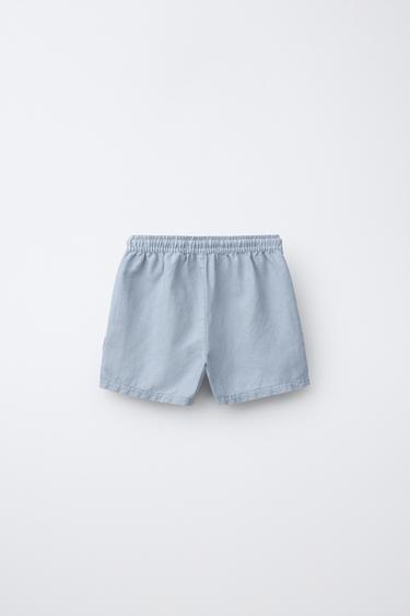 BERMUDA AVEC COTON ET LIN - Bleu de Zara - Image 1