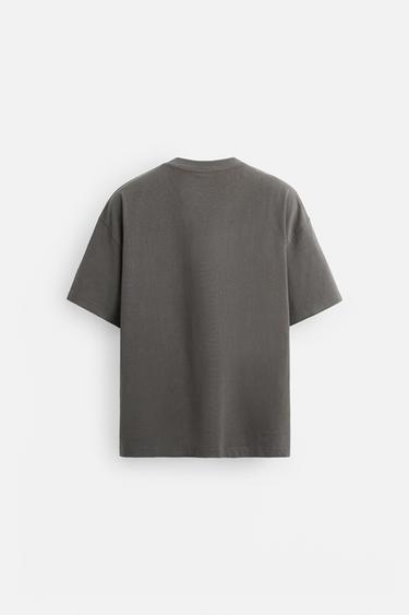 BASIC HEAVYWEIGHT T-SHIRT - Anthracite grey by Zara - Image 6