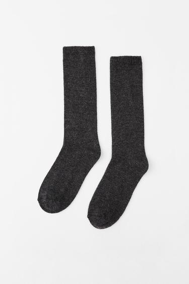 CHAUSSETTES HAUTES - Gris chiné de Zara