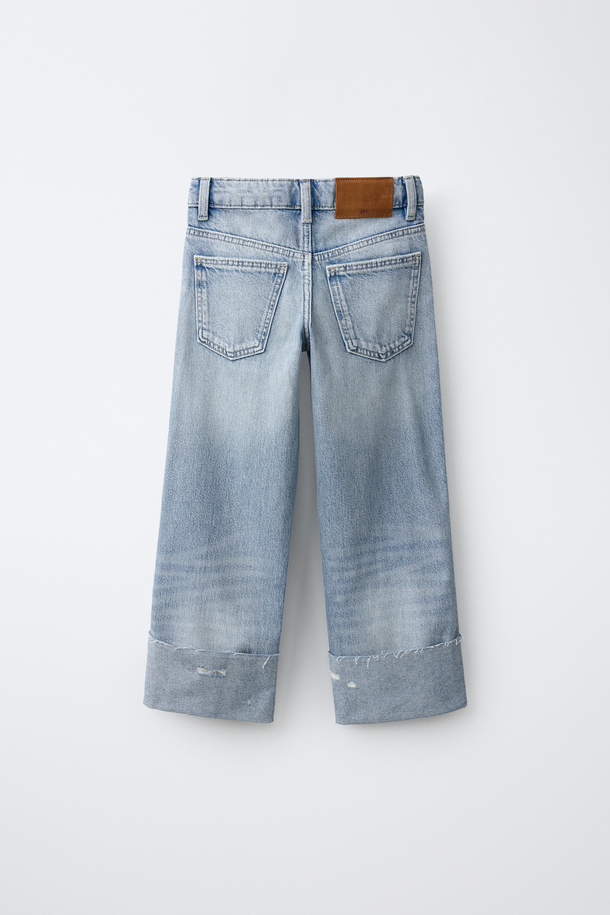 ROLLED-CUFF STRAIGHT JEANS