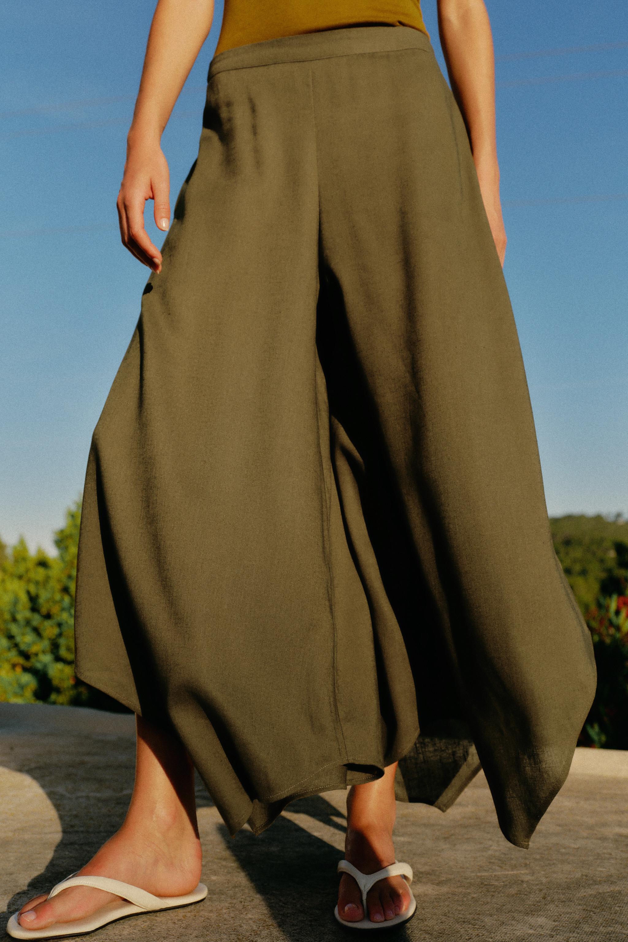 ASYMMETRIC CULOTTES — Khaki
