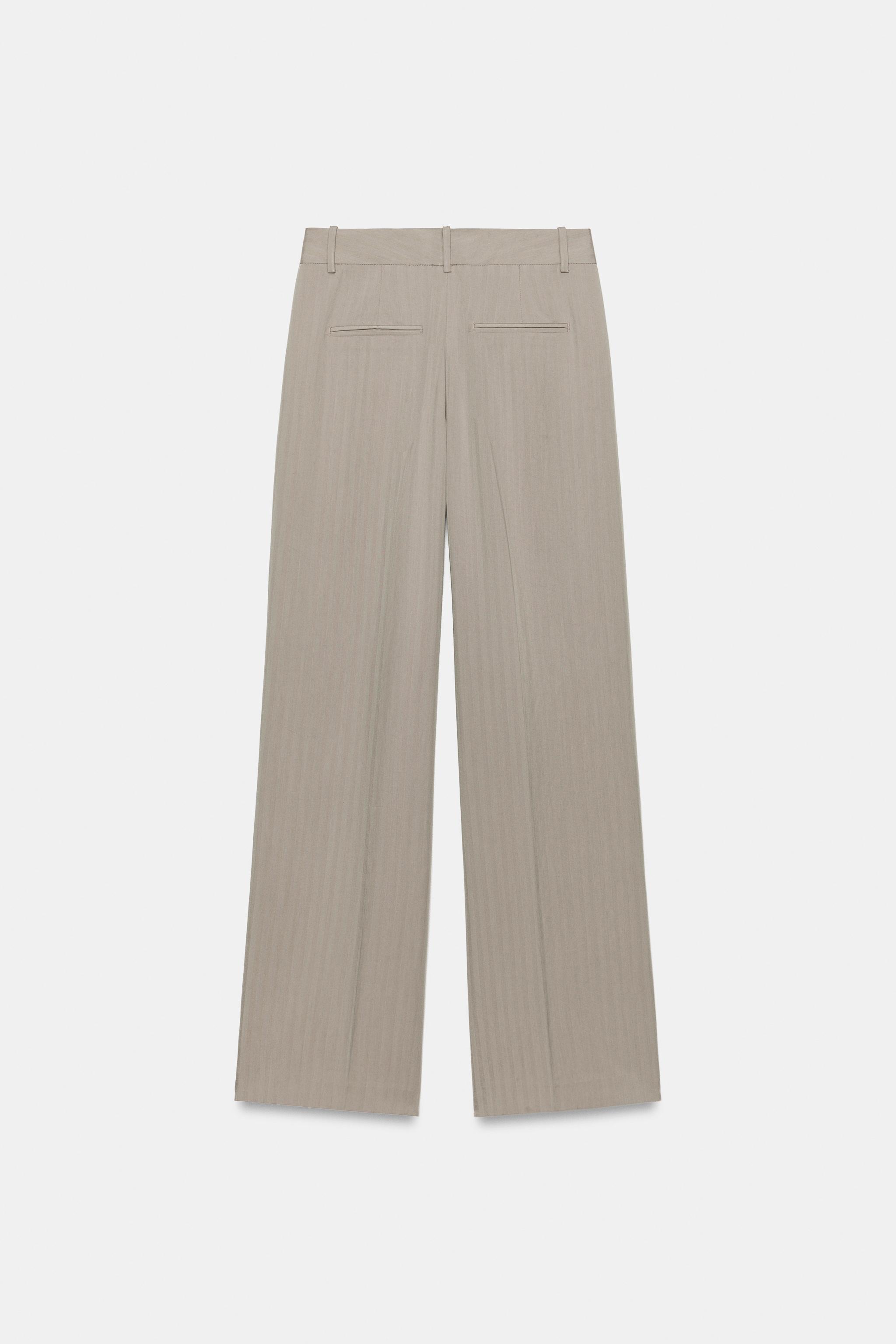 Женские брюки Zara HIGH-WAISTED STRAIGHT-LEG TROUSERS — фото 4