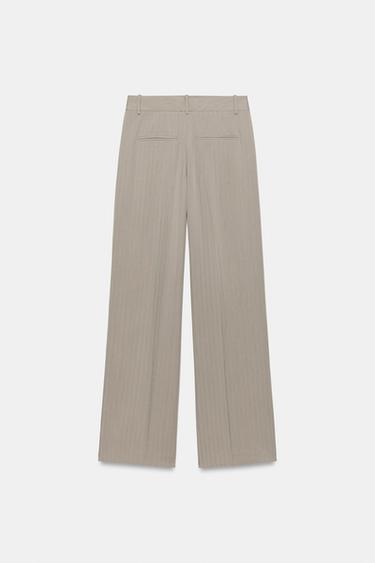 PANTALON DROIT TAILLE HAUTE - Marron / Taupe de Zara - Image 3