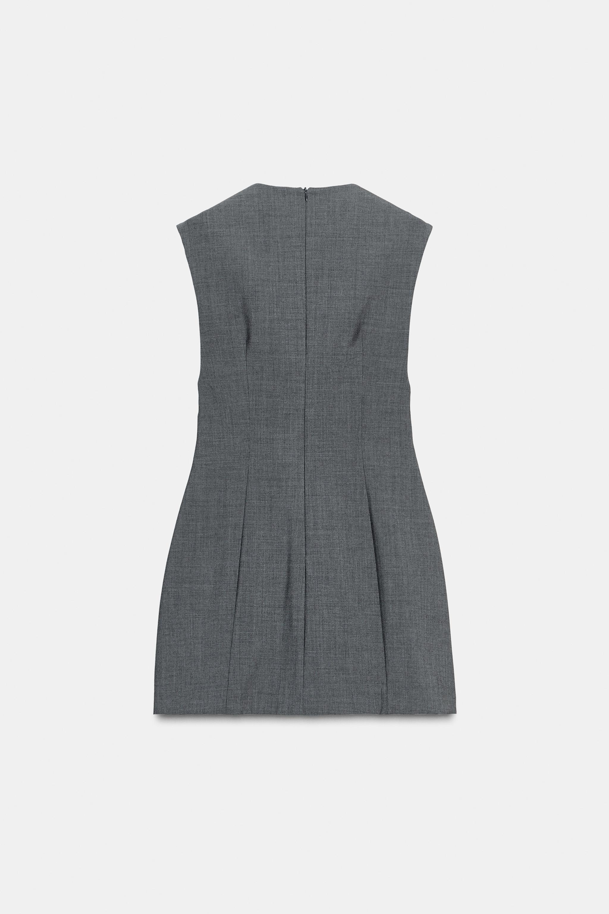V-NECK SHORT DRESS - Dark gray | ZARA United States