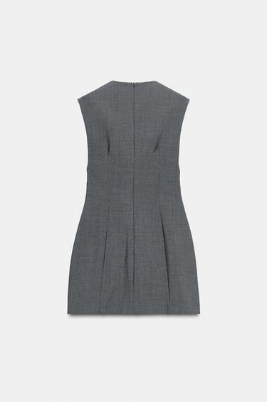 SHORT V-NECK DRESS - Dark grey by Zara